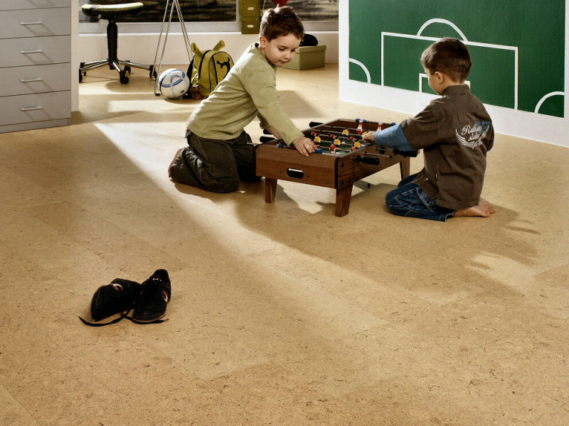 Children playing on cork flooring